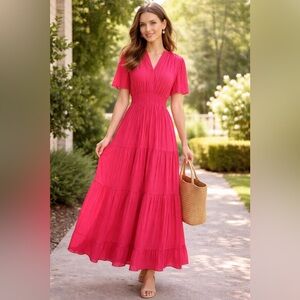 Joie Satin Tiered Maxi Dress XL